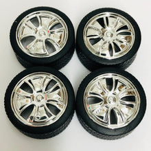 Load image into Gallery viewer, Pegasus 1/24 Rim &amp; Tire Set 2361 Got Money Chrome (4)