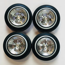 Load image into Gallery viewer, Pegasus 1/24 Rim &amp; Tire Set 1121 Chrome 15&quot; Mini T&#39;s (4)