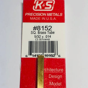 K&S 8152 Square Brass Tube 5/32" x 12"