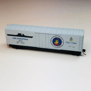 Micro-Trains MTL N 50" Navy Boxcar USS Saratoga #9 03800409 BSB625
