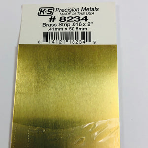 K&S 8234 Brass Strip 0.016" x 2" x 12"
