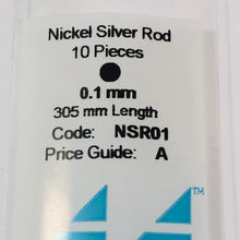 Load image into Gallery viewer, Albion NSR01 Nickel Silver Micro Rod 0.1mm 6-PACK