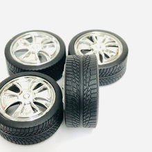 Load image into Gallery viewer, Pegasus 1/24 Rim &amp; Tire Set 2361 Got Money Chrome (4)