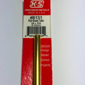 K&S 8131 Round Brass Tube 1/4" OD x 12"