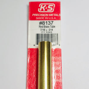 K&S 8137 Round Brass Tube 7/16" OD x 12"