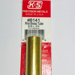 K&S 8141 Round Brass Tube 9/16" x 12"