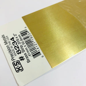 K&S 8234 Brass Strip 0.016" x 2" x 12"