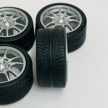 Load image into Gallery viewer, Pegasus 1/24 Rim &amp; Tire Set 1282 Silver M5 (4)