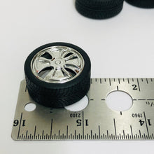 Load image into Gallery viewer, Pegasus 1/24 Rim &amp; Tire Set 2361 Got Money Chrome (4)