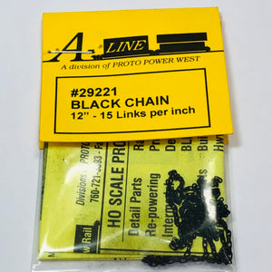 A-Line 29221 Black Chain 12" - 15 Links per Inch