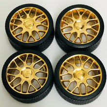 Load image into Gallery viewer, Pegasus 1/24 Rim &amp; Tire Set 1236 Beemers Rims Gold (4)
