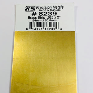 K&S 8239 Brass Strip 0.025" x 2" x 12"