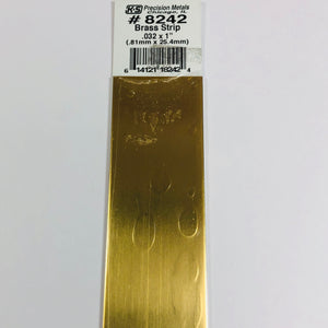 K&S 8242 Brass Strip 0.032" x 1" x 12"