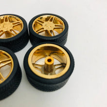Load image into Gallery viewer, Pegasus 1/24 Rim &amp; Tire Set 1224 Gold Elite Rims With Tires (4)