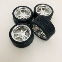 Load image into Gallery viewer, Pegasus 1/24 Rim &amp; Tire Set 1226 Chrome Dagger Rims With Tires (4)