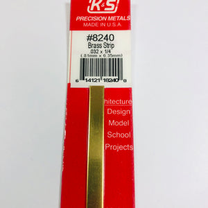 K&S 8240 Brass Strip 0.032" x 1/4" x 12"