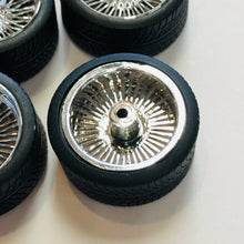 Load image into Gallery viewer, Pegasus 1/24 Rim &amp; Tire Set 1296 19" DZ's Chrome w/Tires (4)