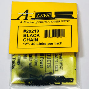 A-Line 29219 Black Chain 12" - 40 Links per Inch