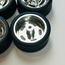 Load image into Gallery viewer, Pegasus 1/24 Rim &amp; Tire Set 1277 "Hella's" 19" Chrome (4)