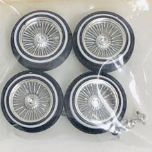 Load image into Gallery viewer, Pegasus 1/24 Rim &amp; Tire Set 1076 Chrome DZ's w/ Whitewalls (4)