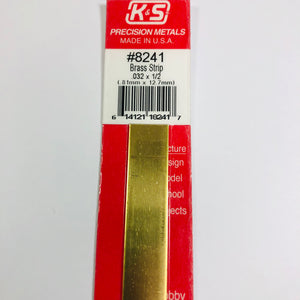 K&S 8241 Brass Strip 0.032" x 1/2" x 12"