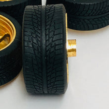 Load image into Gallery viewer, Pegasus 1/24 Rim &amp; Tire Set 1204 Tri Blades Gold (4)