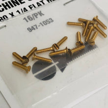 Load image into Gallery viewer, Walthers 947-1053 #0-80 Brass Flat Head Machine Screws 1/4 x .060&quot; (16)