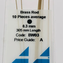 Load image into Gallery viewer, Albion BW03 Brass Micro Rod 0.3 mm 10-PACK