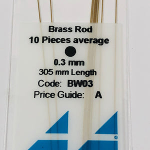 Albion BW03 Brass Micro Rod 0.3 mm 10-PACK