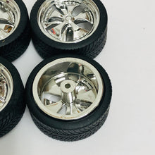 Load image into Gallery viewer, Pegasus 1/24 Rim &amp; Tire Set 2367 Alba's Spinners Chrome (4)