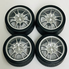 Load image into Gallery viewer, Pegasus 1/24 Rim &amp; Tire Set 1282 Silver M5 (4)