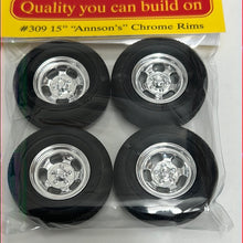 Load image into Gallery viewer, Pegasus 1/24 Rim &amp; Tire Set  309 15" Annson's Chrome (4)