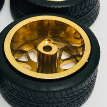 Load image into Gallery viewer, Pegasus 1/24 Rim &amp; Tire Set 1236 Beemers Rims Gold (4)