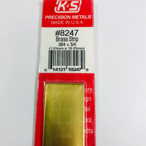 K&S 8247 Brass Strip 0.064" x 3/4" x 12"