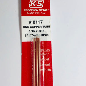 K&S 8117 Copper Tube 1/16" x 12" (3)