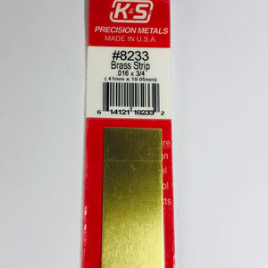K&S 8233 Brass Strip 0.016" x 3/4" x 12"