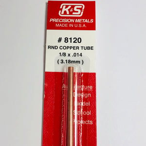 K&S 8120 Copper Tube 1/8" OD x 12"
