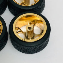 Load image into Gallery viewer, Pegasus 1/24 Rim &amp; Tire Set 1216 Swirl Star Gold (4)