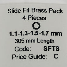 Load image into Gallery viewer, Albion SFT8 Slide Fit Brass Micro Tubing 1.1, 1.3, 1.5 &amp; 1.7 mm O.D.