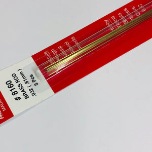 K&S 8160 Solid Brass Rod 1/32" (0.81mm) x 12" (5)