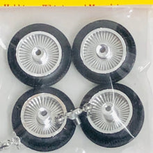 Load image into Gallery viewer, Pegasus 1/24 Rim &amp; Tire Set 1076 Chrome DZ's w/ Whitewalls (4)