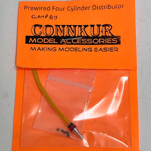 Connkur 1/24-25 4 Cylinder Red/Yellow Prewired Distributor w/ Plug Boots CMP8Y