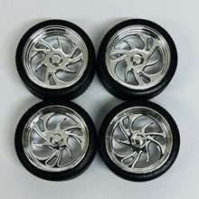 Load image into Gallery viewer, Pegasus 1/24 Rim &amp; Tire Set 1246 Chrome Diablo's (4)