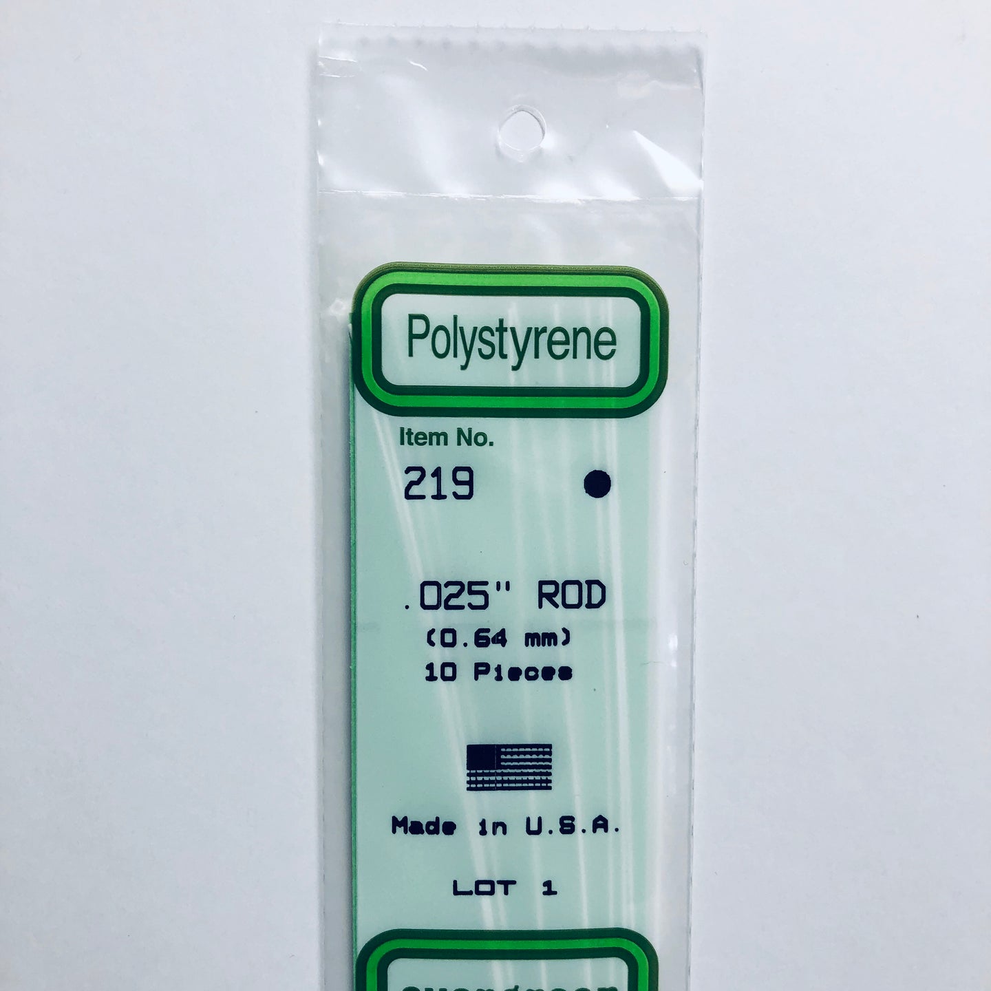 Evergreen 219 Styrene Plastic Rod 0.025