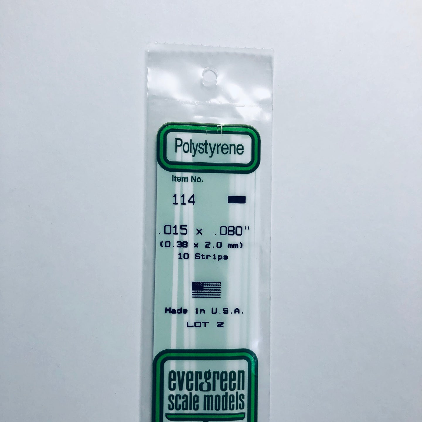 Evergreen 114 Styrene Plastic Strips 0.015