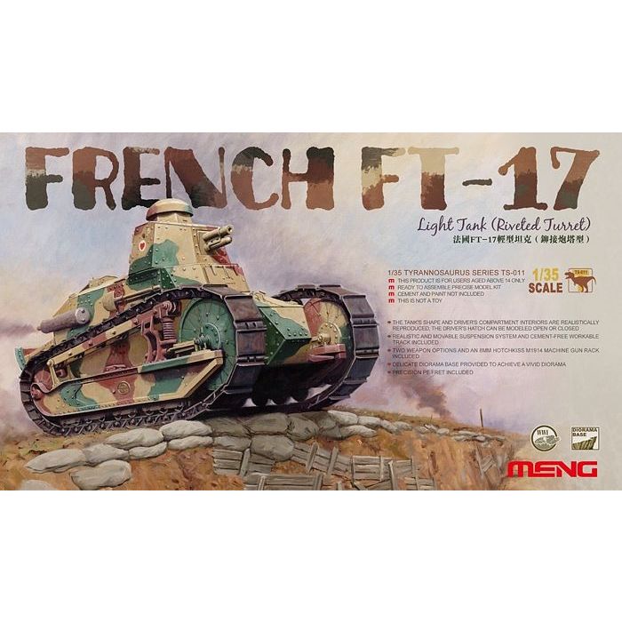 Meng 1/35 French FT-17 w/ Riveted Turret TS-011` – Burbank's House