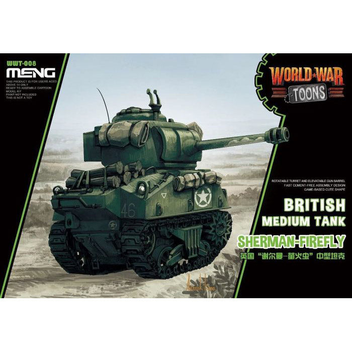 Meng Kids World War Toons British Sherman Firefly WWT-008