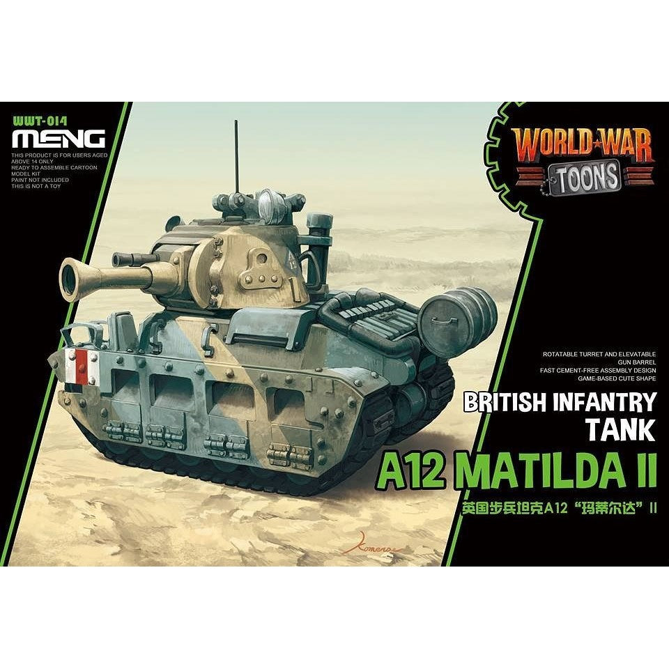 Meng Kids World War Toons Snaptite British Infantry Tank A12 Matilda II WWT-014