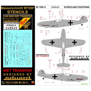 HGW 1/48 German Bf-109F Stencils 248045