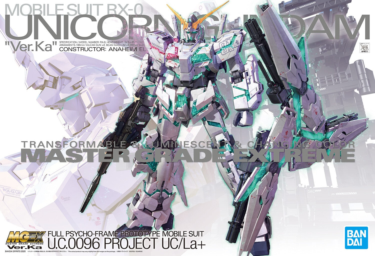 MGEX ユニコーンガンダム RX-0 マスターグレードエクストリーム Bandai 1/100 MGEX Master Grade Extreme Unicorn Full Psycho Frame